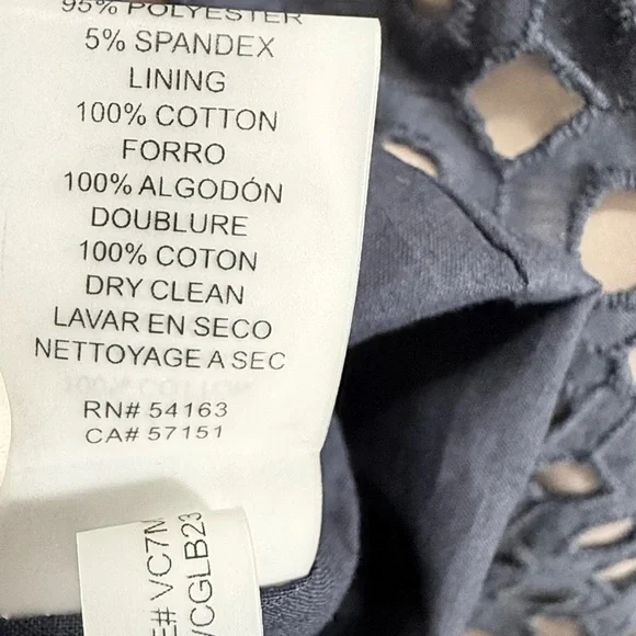 Vince Camuto Signature Pleated Eyelet Navy & Tan Sleeveless Dress, Size 12, NWT - Picture 11 of 11